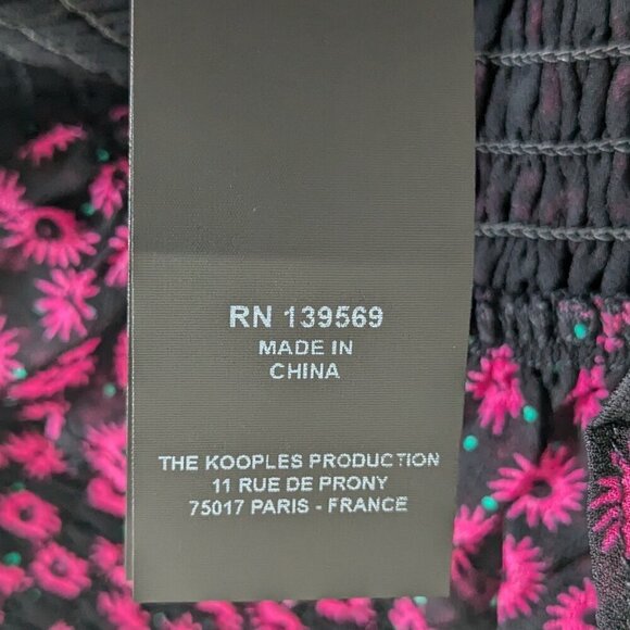 The Kooples Anthropology Mini Skirt Small Pink/Black Ditsy Floral Pull-on NWT - Picture 14 of 16